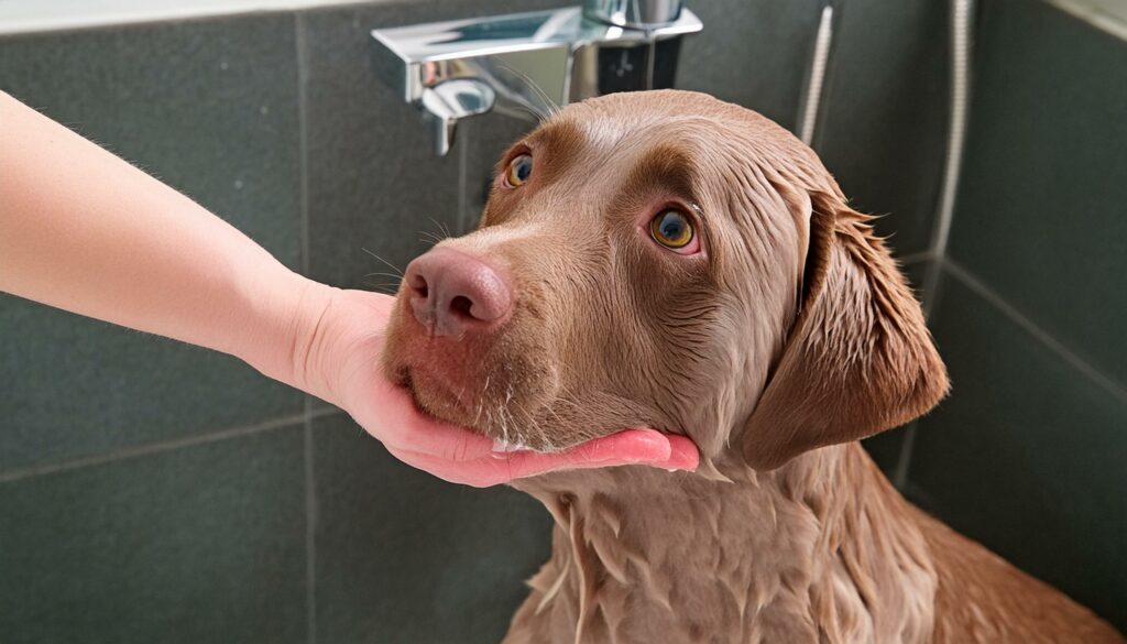 bathing a Lab