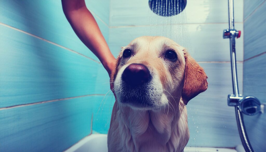 bathing a Lab