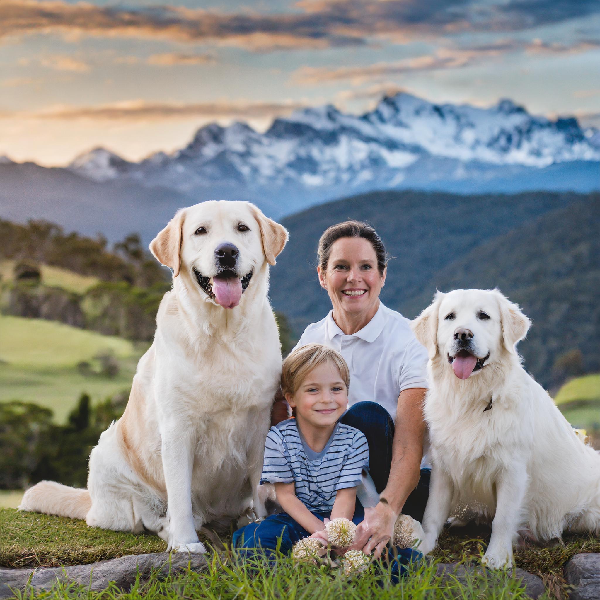 Labrador Retriever with family