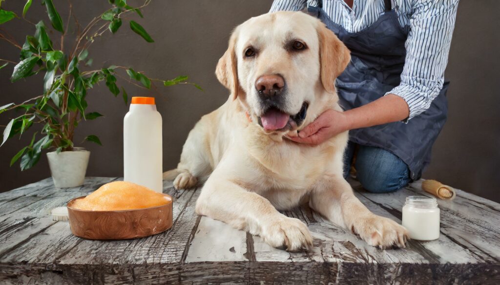 bathing a Lab