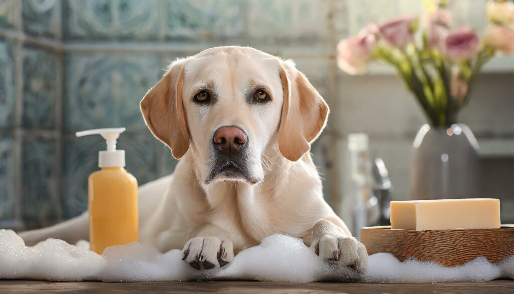 bathing a Lab