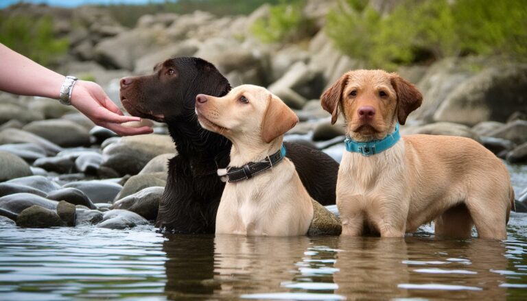 Labrador loves water