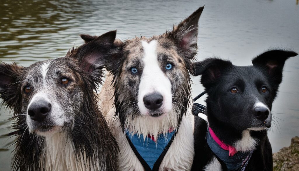 Border Collies water