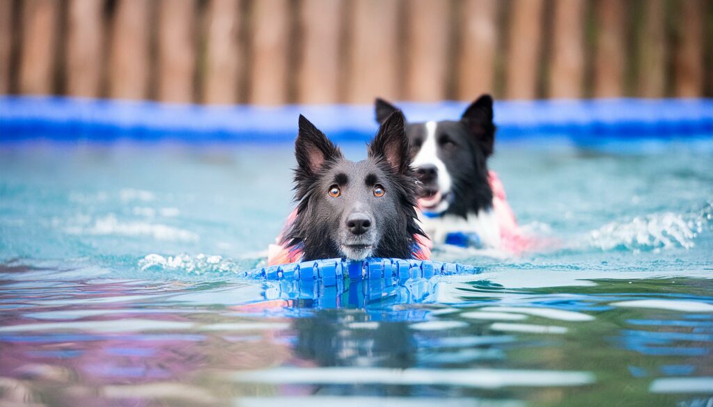 Border Collies water