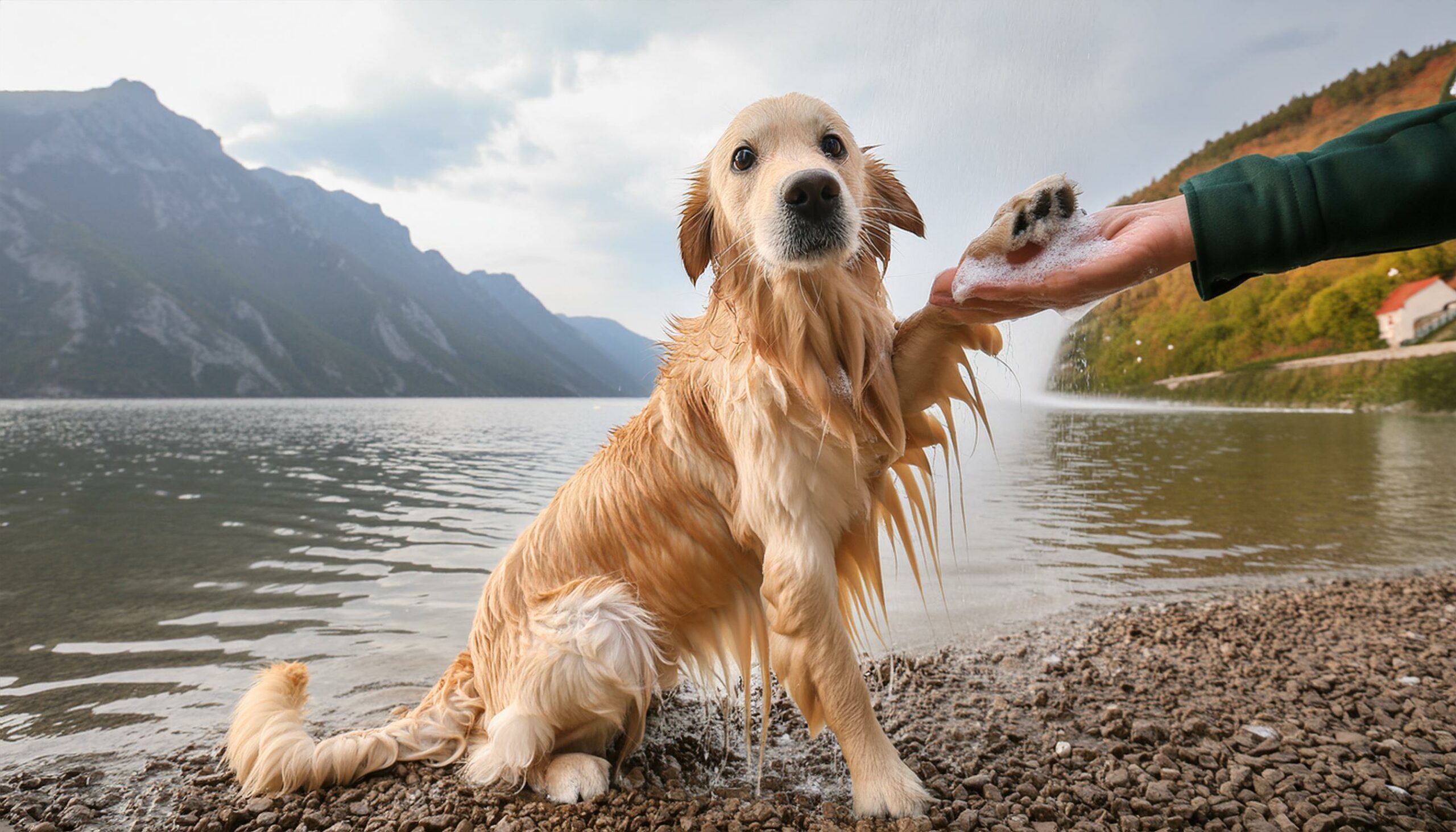 Golden Retrievers bathing frequency