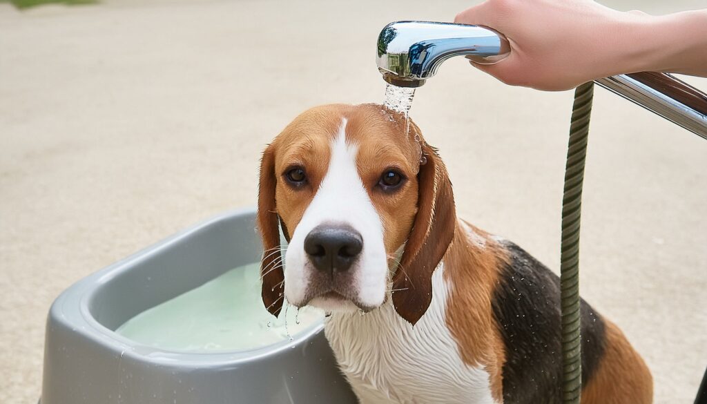 Beagles water aversion