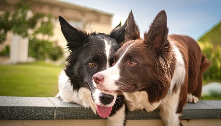 Border Collies Cuddling