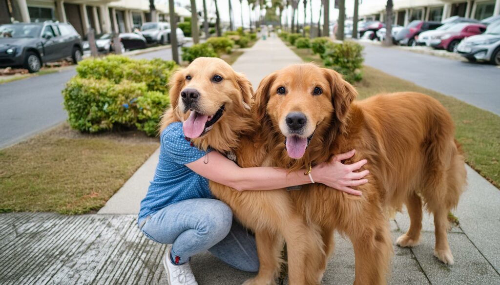 Golden retrievers petting preferences