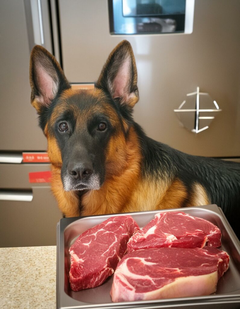 German Shepherd raw meat diet