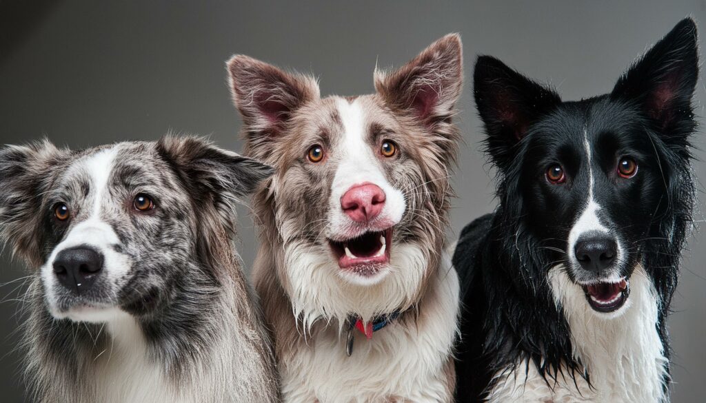 Border Collies bathing