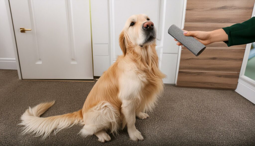 Golden retrievers petting preferences