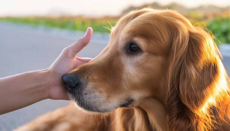 Golden retrievers petting preferences