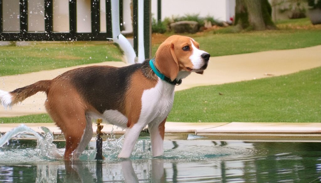 Beagles water aversion